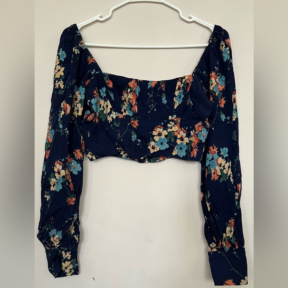 Capulet floral crop top blouse